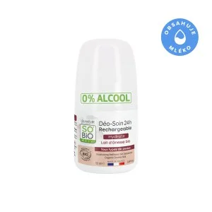 SO’BiO étic Roll-on deodorant 24u hydraterend met ezelinnenmelk - navulbaar BIO (50 ml) - ook voor de gevoelige huid