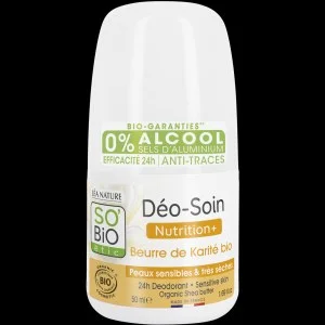 SO’BiO étic Roll-on deodorant 24h Nutrition+ met BIO sheaboter (50 ml) - werkt tot 24 uur