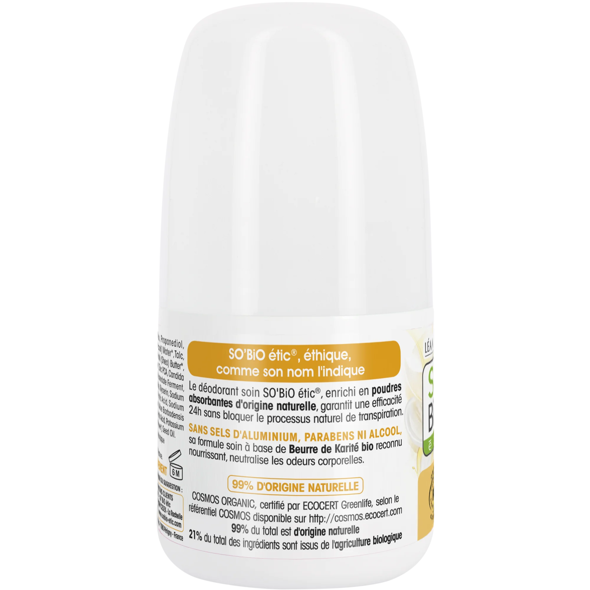 SO’BiO étic Roll-on deodorant 24h Nutrition+ met BIO sheaboter (50 ml) - werkt tot 24 uur