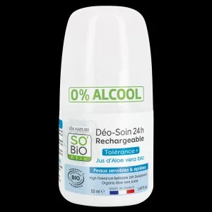 SO’BiO étic Deodorant roll-on 24u - Tolerance+ met biologische Aloë vera (50 ml) - effectief tot 24 uur