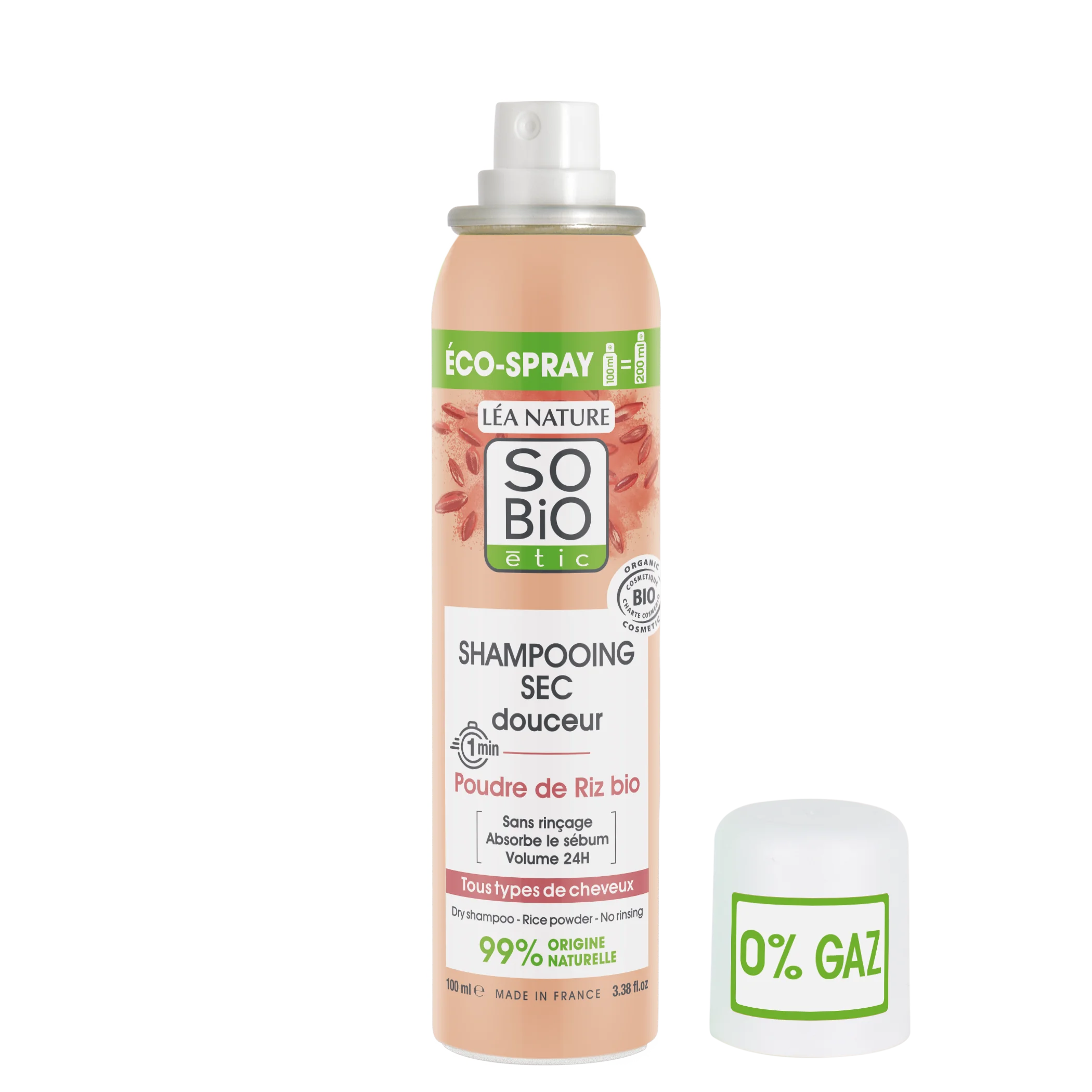 SO’BiO étic Milde droge shampoo in spray voor de gevoelige hoofdhuid BIO (100 ml) - volume en schoon haar zonder wassen