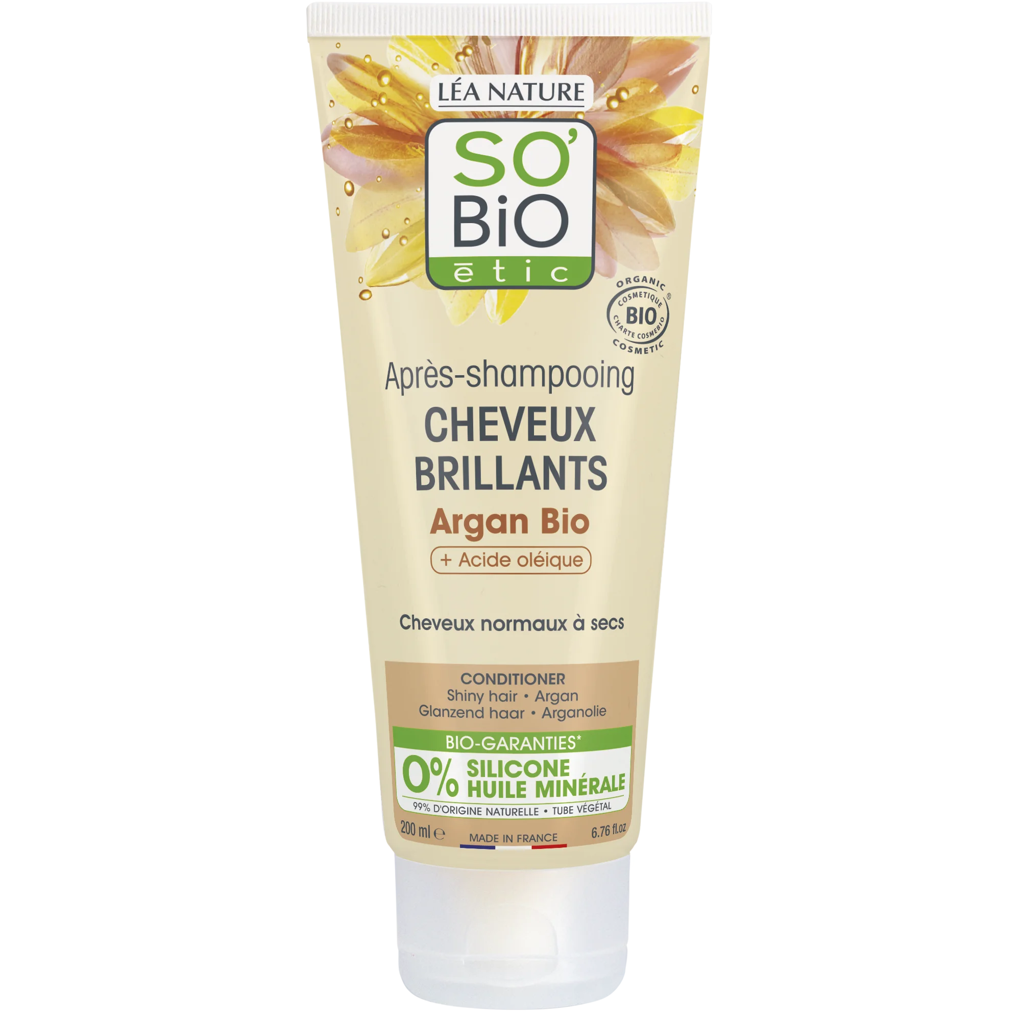 SO’BiO étic Argan-conditioner voor glans - voor normaal tot droog haar BIO (200 ml) - laat het haar glanzend en zacht achter