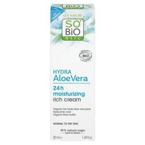 SO’BiO étic Rijk hydraterende dagcrème met biologische Aloe vera (50 ml) - met hyaluronzuur