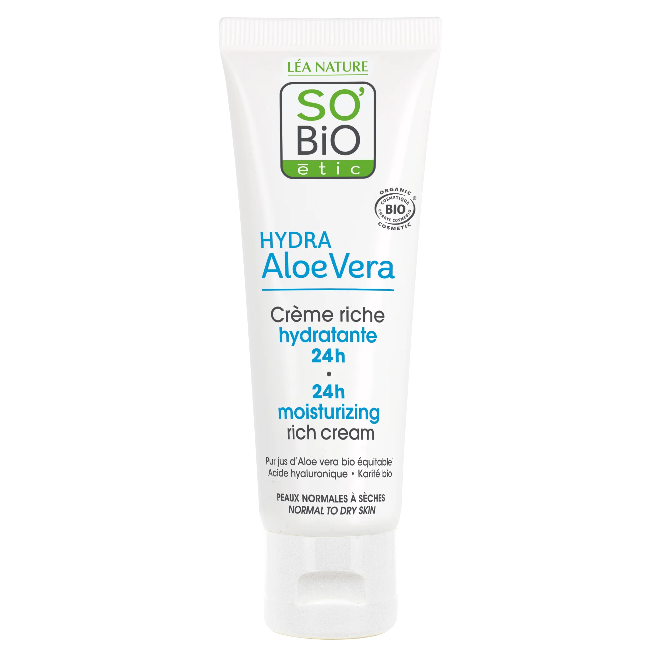SO’BiO étic Rijk hydraterende dagcrème met biologische Aloe vera (50 ml) - met hyaluronzuur