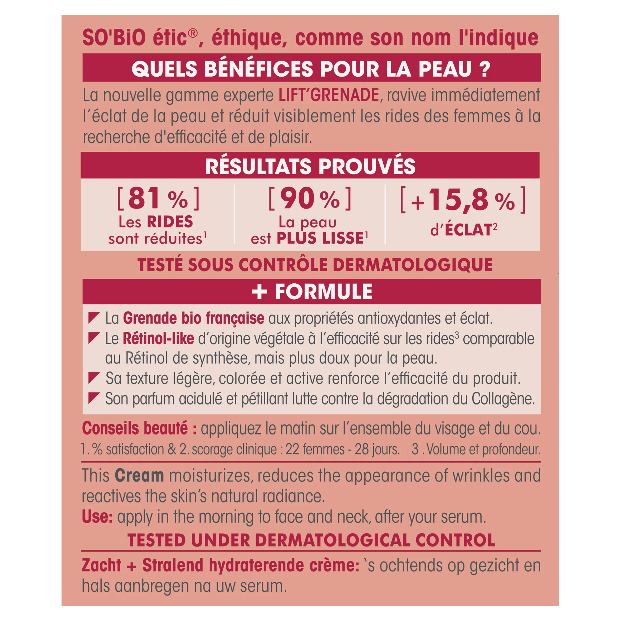 SO’BiO étic Lift'Grenade BIO verhelderende antirimpel dagcrème (50 ml) - met granaatappel