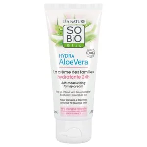 SO’BiO étic Hypoallergene hydraterende crème met Aloë vera voor het hele gezin BIO (100 ml) - hydrateert, kalmeert en regenereert