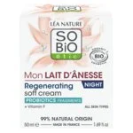 SO’BiO étic Nachtelijke regenererende crème met biologische ezelinnenmelk (50 ml) - opgeklopte textuur