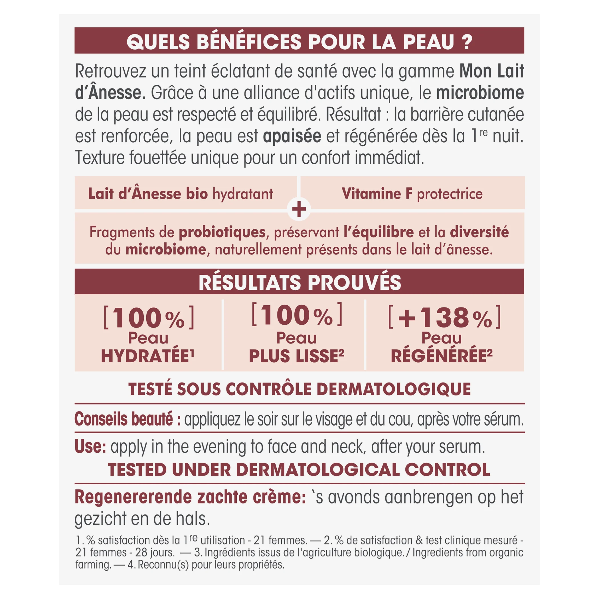 SO’BiO étic Nachtelijke regenererende crème met biologische ezelinnenmelk (50 ml) - opgeklopte textuur