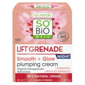 SO’BiO étic Lift'Grenade BIO Verhelderende antirimpel nachtcrème (50 ml) - met granaatappel