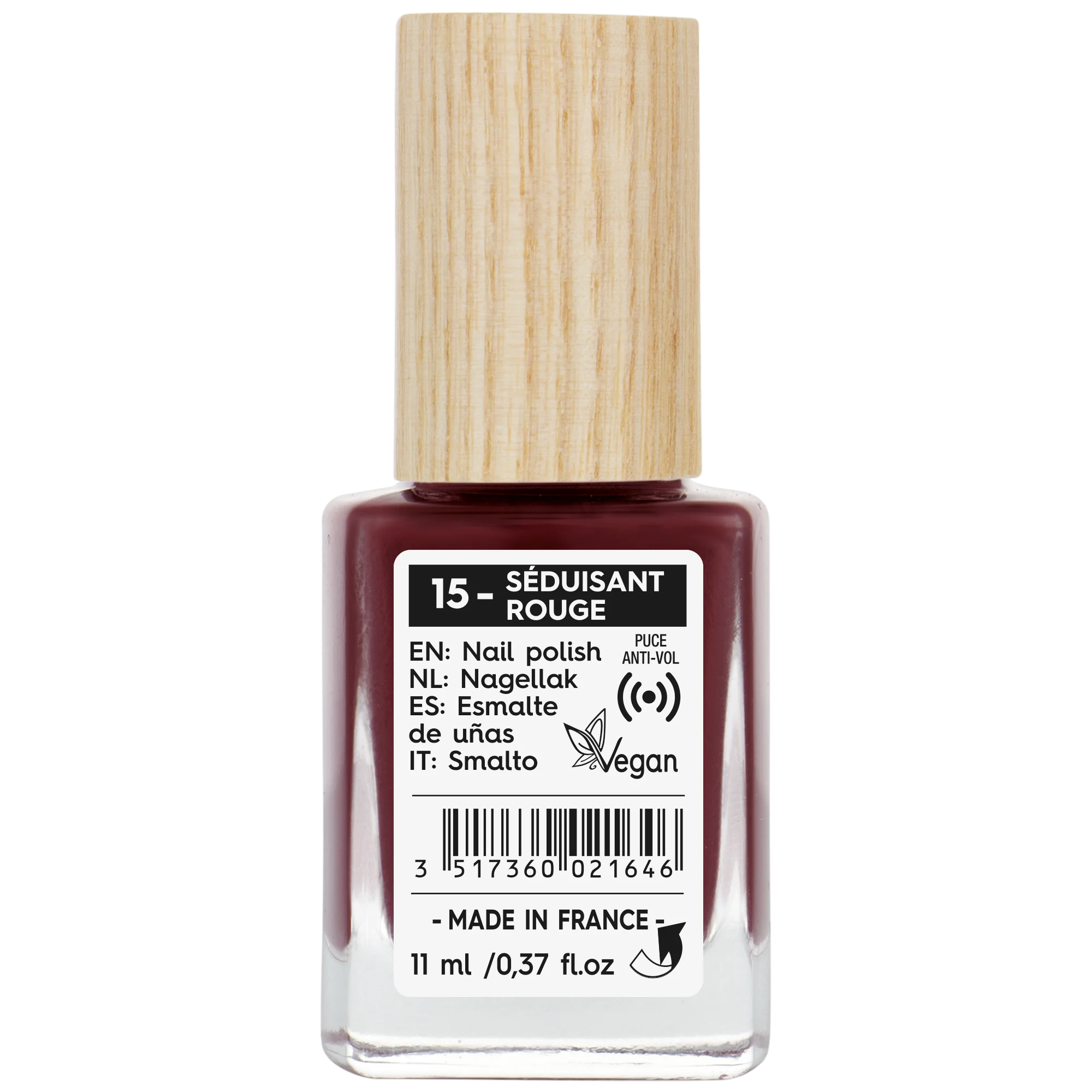 SO’BiO étic Nagellak - 15 Verleidelijk Rood (11 ml) - met stralende en intense kleur