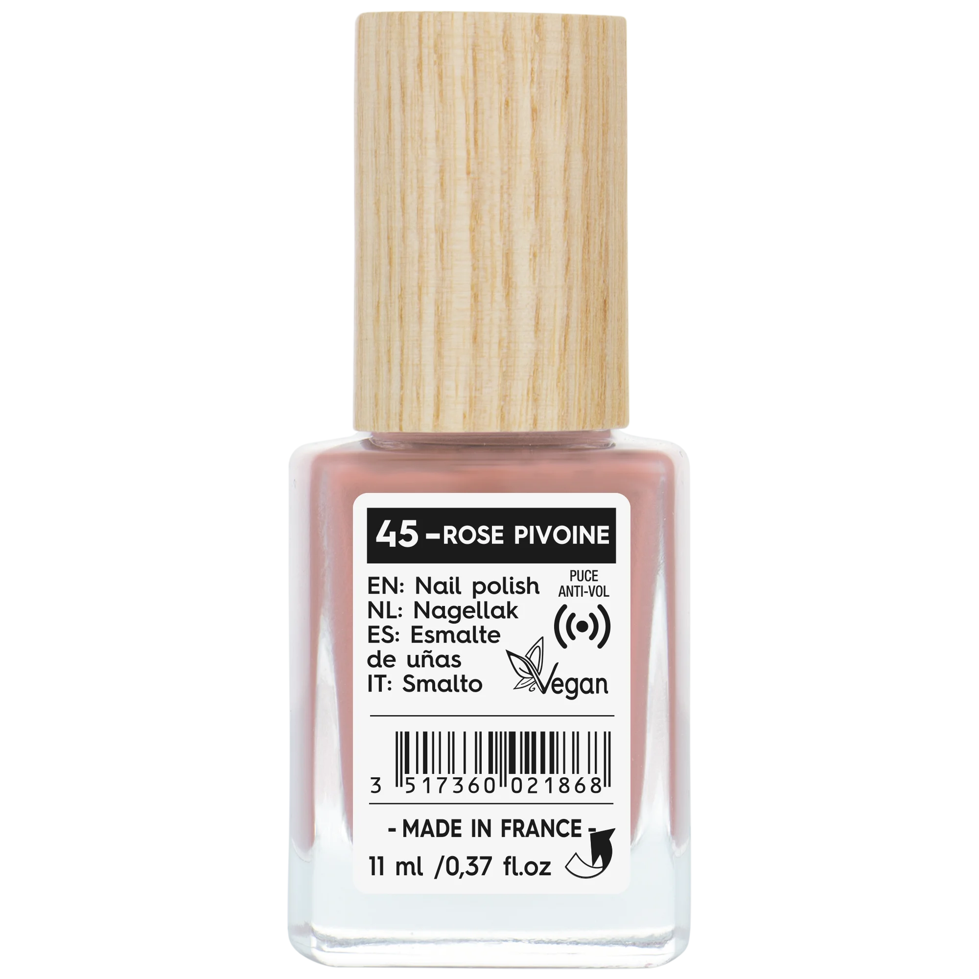 SO’BiO étic Nagellak - 45 roze pioenroos (11 ml) - met een stralende en intense kleur