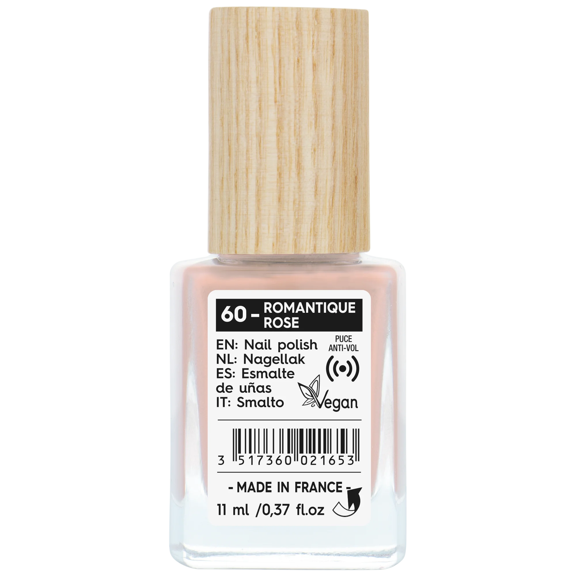 SO’BiO étic Nagellak - 60 romantisch roze (11 ml) - met stralende en intense kleur