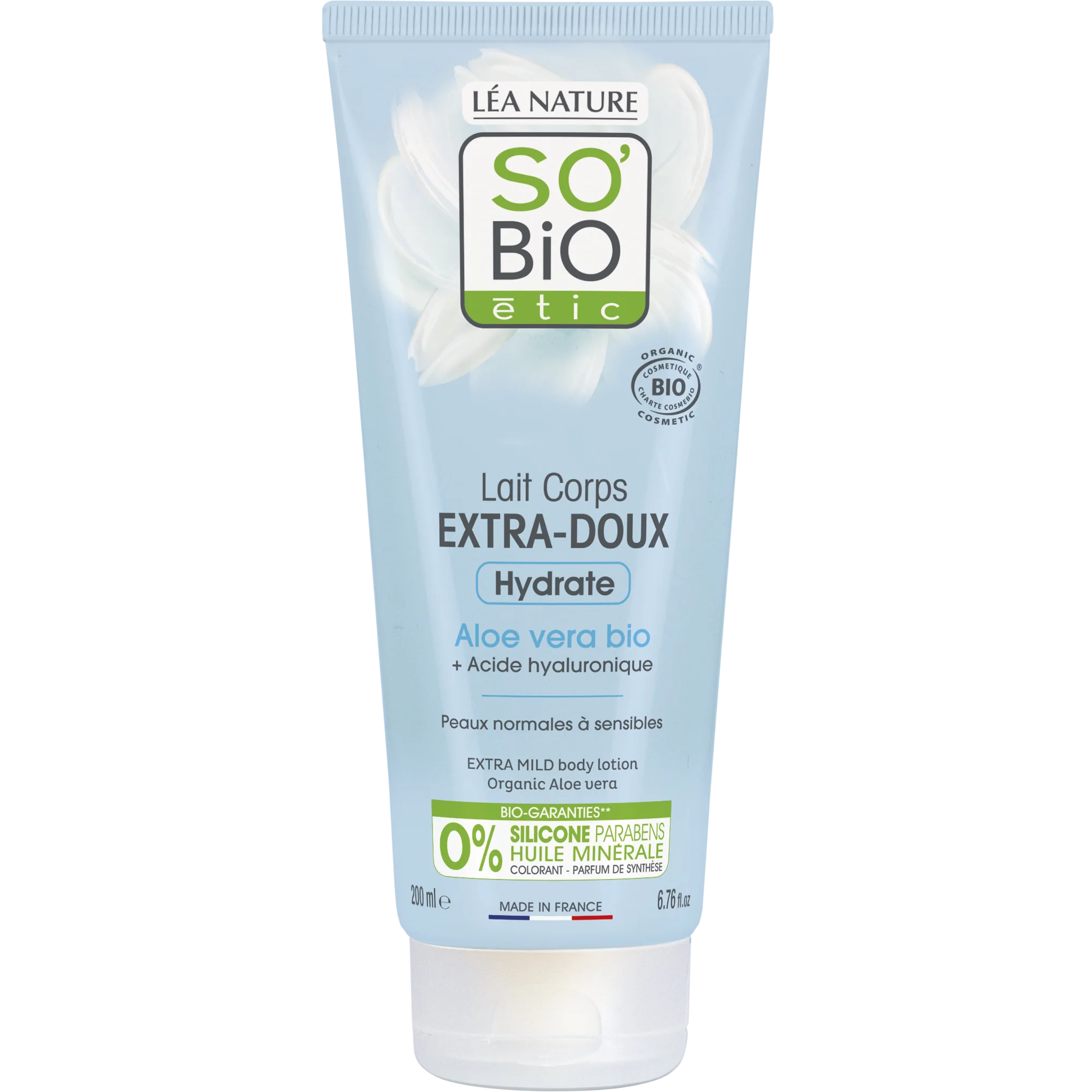 SO’BiO étic Extra hydraterende bodylotion met BIO aloë vera en hyaluron (200 ml) - met hyaluronzuur