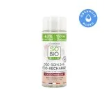 SO’BiO étic Navulling voor 24-uurs hydraterende roll-on deodorant met biologische ezelinnenmelk (150 ml) - één navulling vervangt drie roll-ons