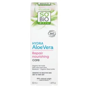 SO’BiO étic Voedende herstellende verzorging met Aloe vera voor gevoelige huid BIO (50 ml) - hydrateert en voedt de huid