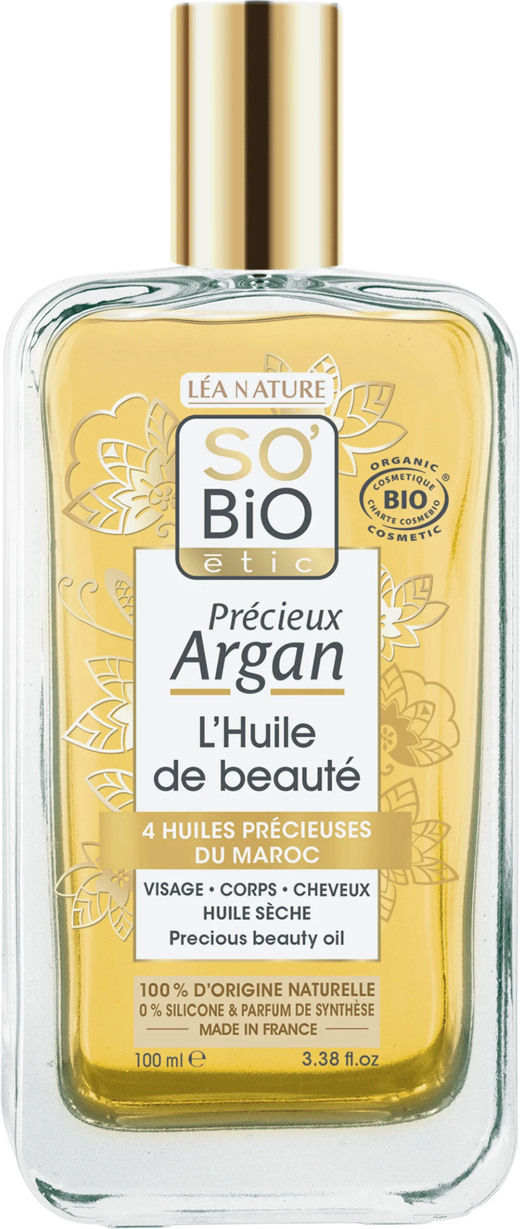 SO’BiO étic Précieux Argan Verzorgende olie voor lichaam, gezicht en haar BIO (100 ml) - elixer van jeugd en schoonheid