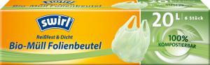 Swirl Biocomposteerbare zakken met handvaten (6st) - 20 l