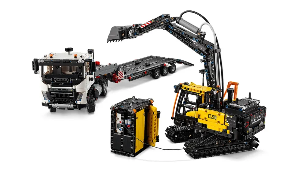 Technic 42175 Vrachtwagen Volvo FMX en elektrische graafmachine Volvo EC230