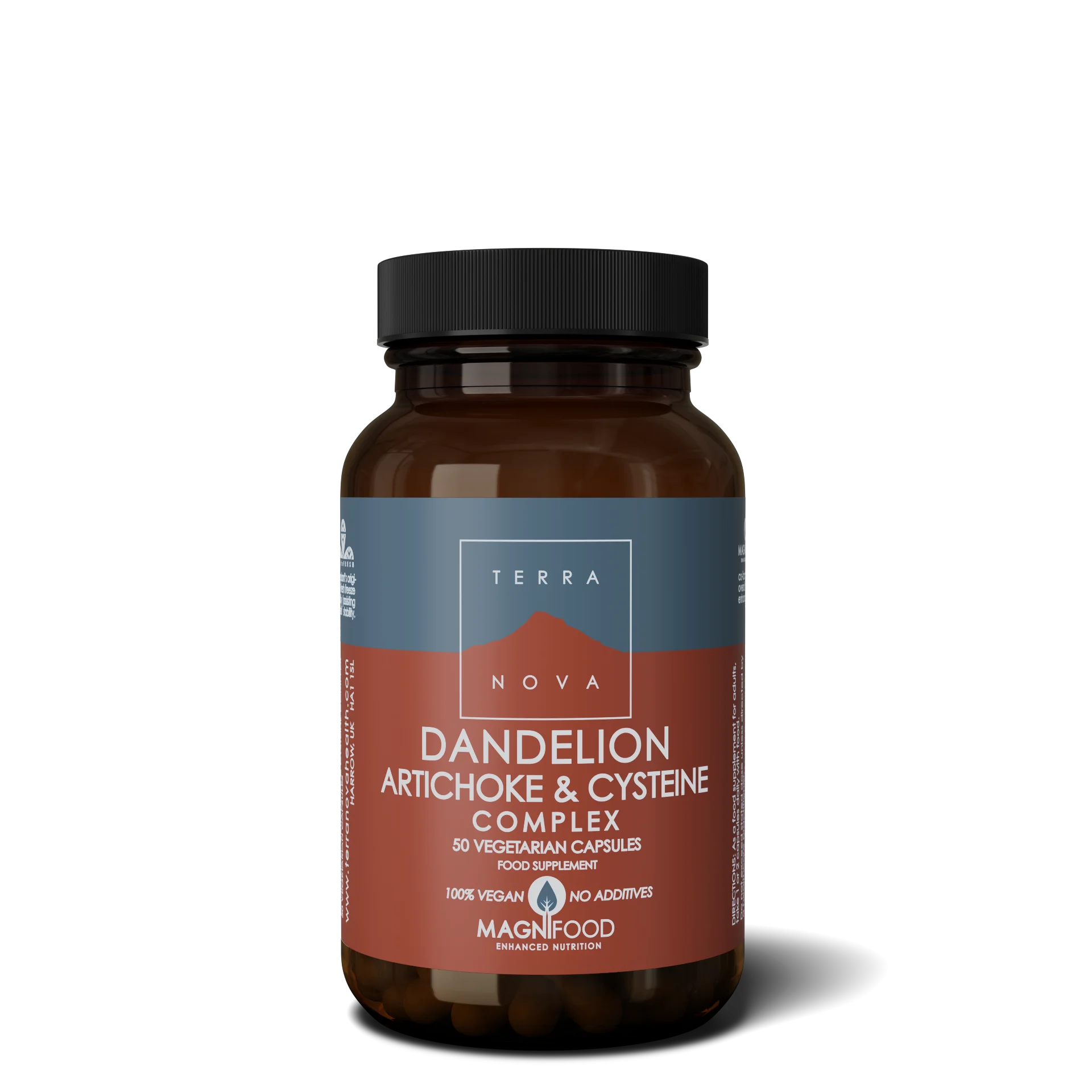 Terranova Health Paardenbloem-, artisjok- & cysteïnecomplex met paardenbloem en artisjok (50 capsules) - ondersteunt de ontgifting en de normale leverfunctie