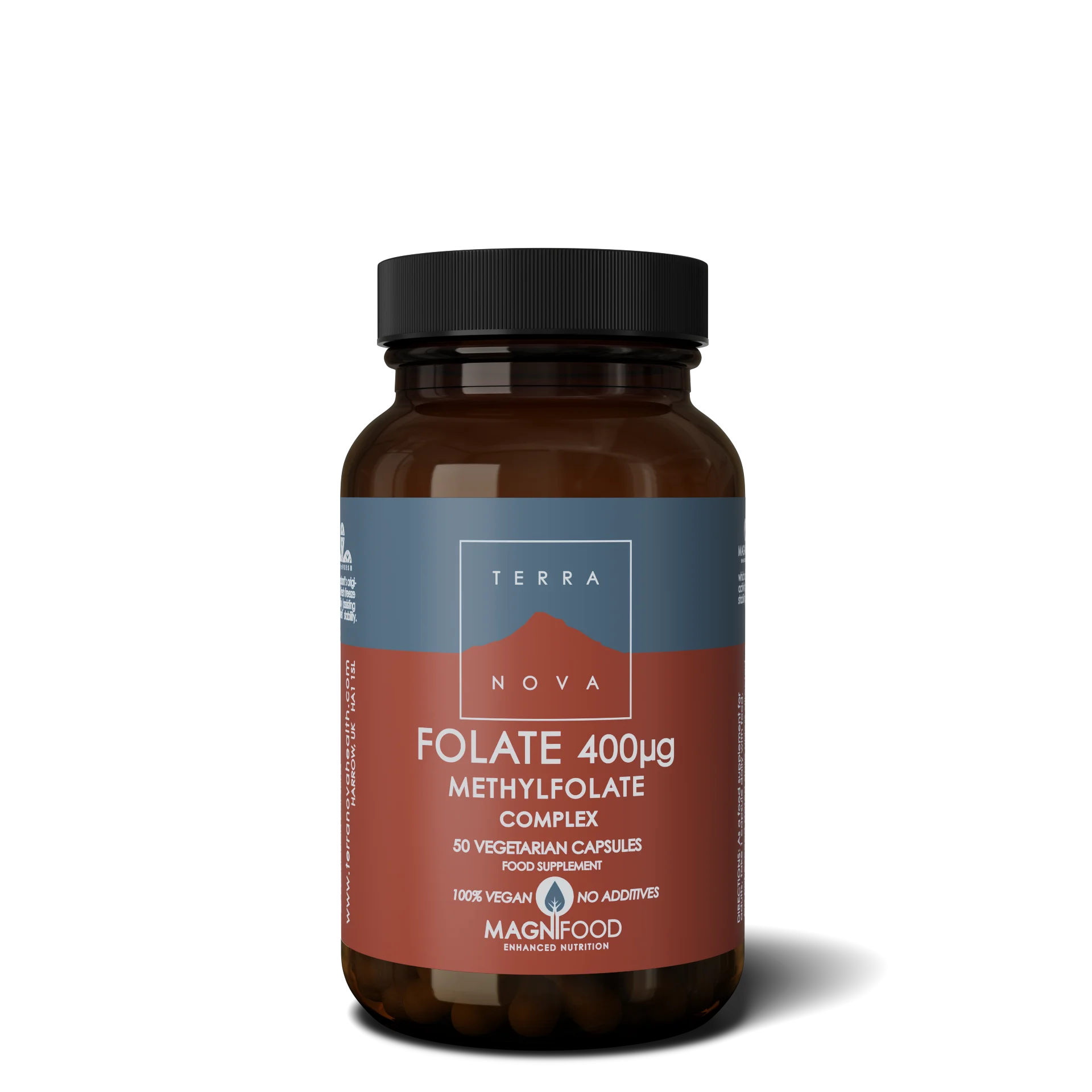 Terranova Health Folaat (Methylfolaat) 400 µg Complex (50 capsules) - natuurlijke vorm van foliumzuur