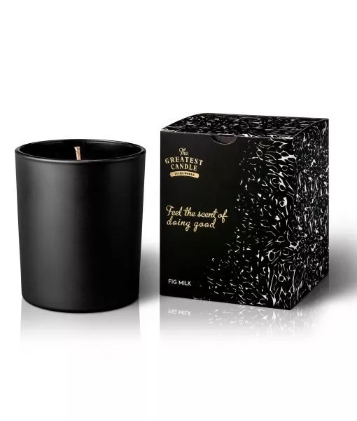 The Greatest Candle in the World Geurkaars in zwart glas (170 g) - vijg