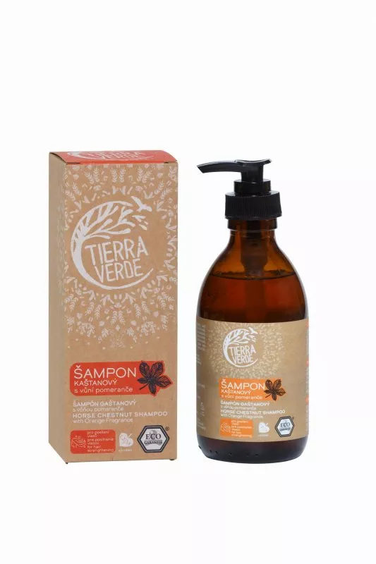 Tierra Verde Kastanje shampoo voor versterkt haar met sinaasappel (230 ml)