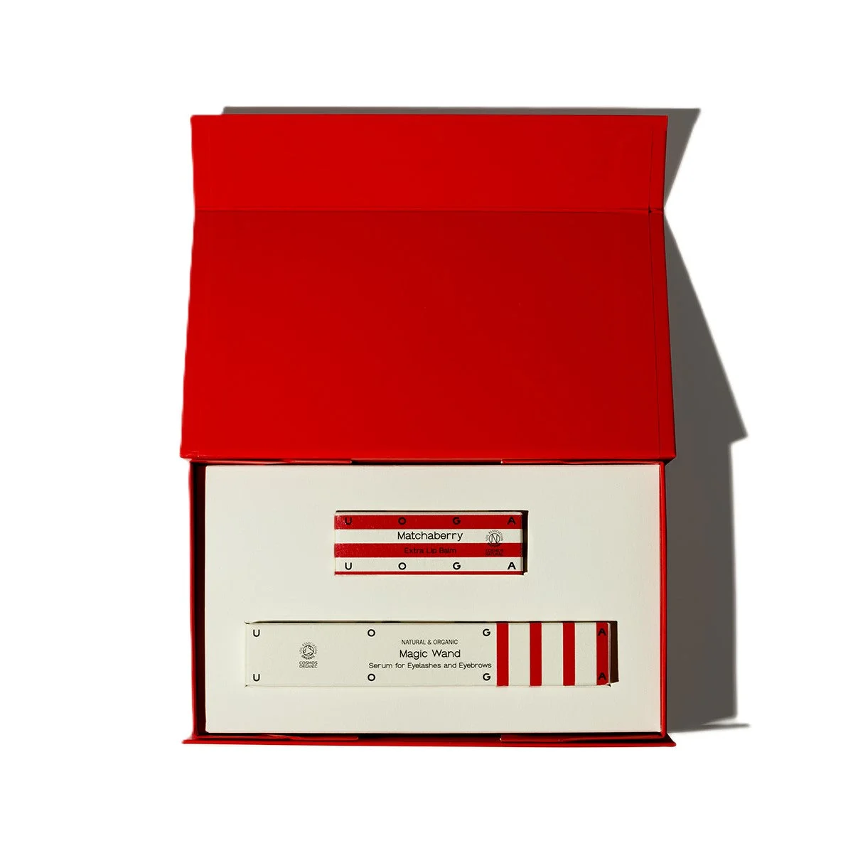 Uoga Uoga Cadeauset Intensieve verzorging voor lippen, wimpers & wenkbrauwen Magic set - serum voor wimpers en wenkbrauwen en lippenbalsem