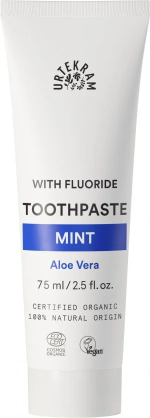 Urtekram Minttandpasta met fluoride BIO (75 ml) - voor extra bescherming van het tandglazuur