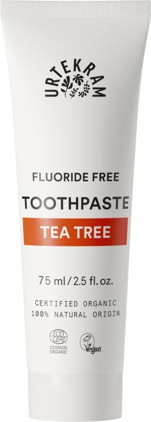 Urtekram Tandpasta met tea tree BIO (75 ml) - zonder fluoride