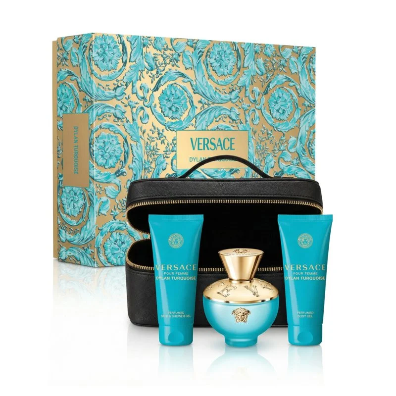 Pour Femme Dylan Turquoise + douchegel 100 ml + bodygel 100 ml + cosmetische tas eau de toilette voor dames