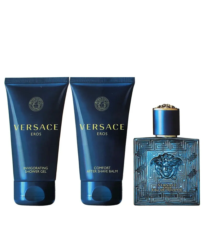 Eros geschenkset 50 ml + douchegel 50 ml + aftershavebalsem eau de toilette voor mannen