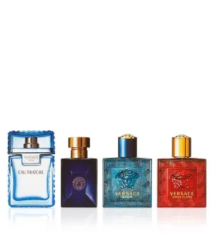 Versace Miniatur Set cadeaupakket voor mannen eau de toilette Man Eau Fraîche 5ml + eau de toilette Dylan Blue 5ml + eau de toilette Eros 5ml + eau de parfum Eros Flame 5ml