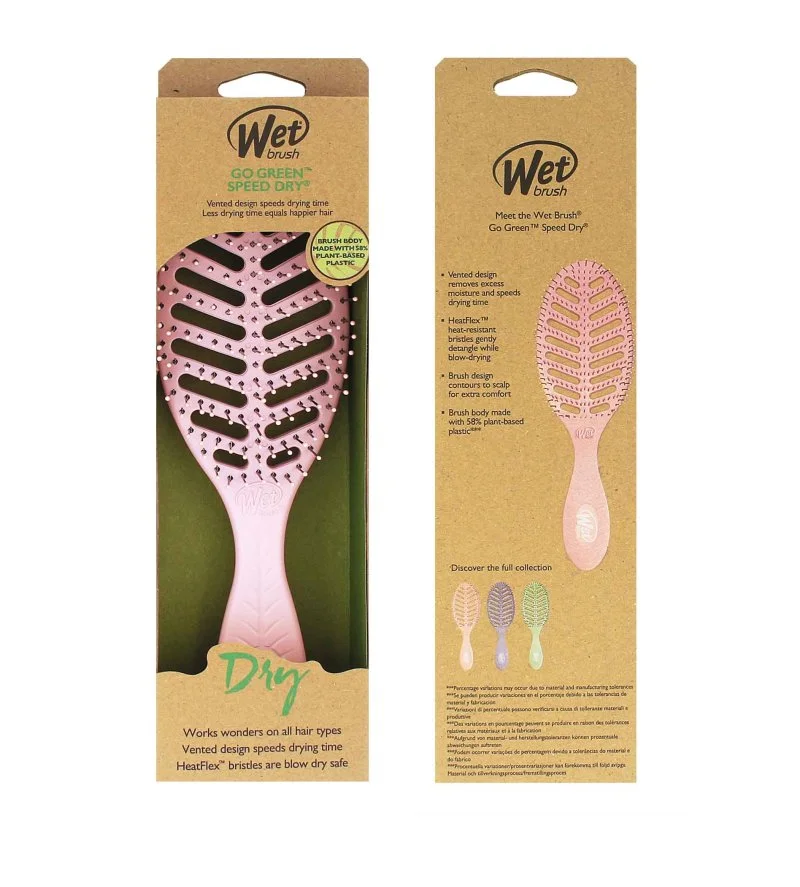 Go Green Speed Dry haarborstel Roze