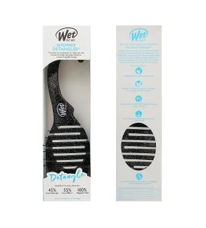 Wet Brush Shower Detangler haarborstel Glitter Zwart