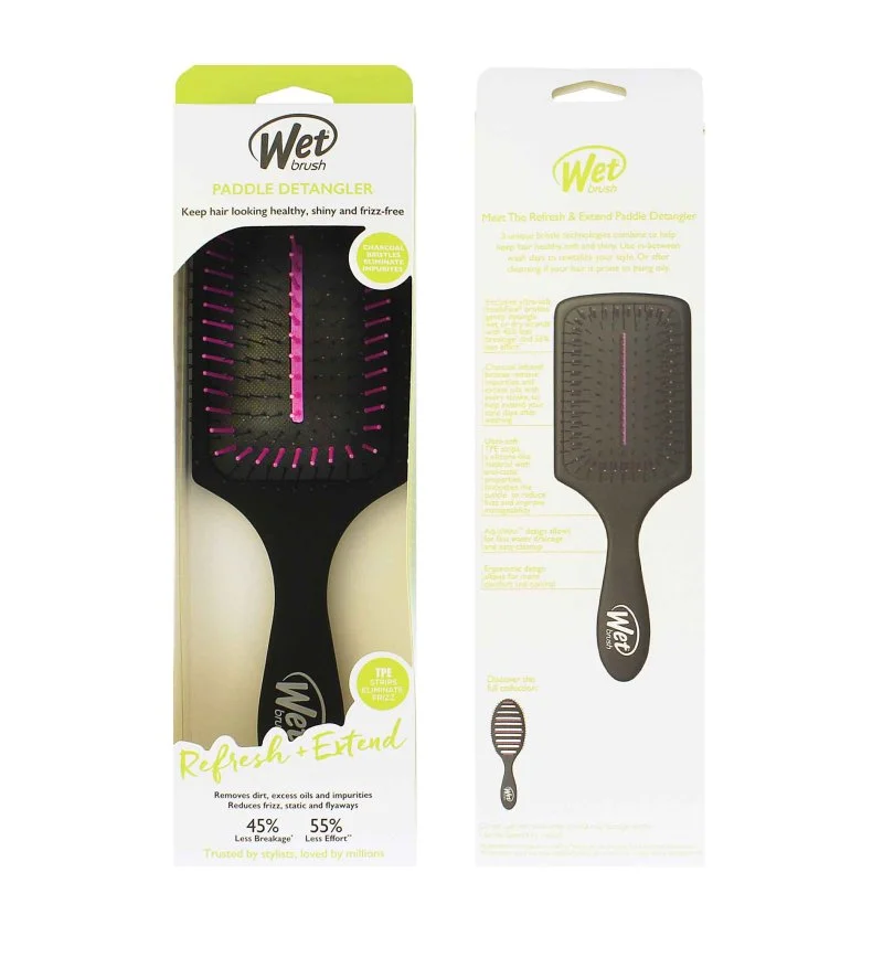 Refresh + Extend Paddle Detangler haarborstel Zwart