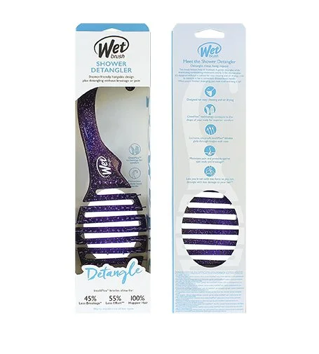 Shower Detangler haarborstel Purple Glitter