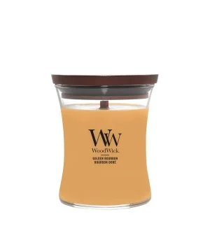 WoodWick Golden Bourbon geurkaars met houten lont 275 g