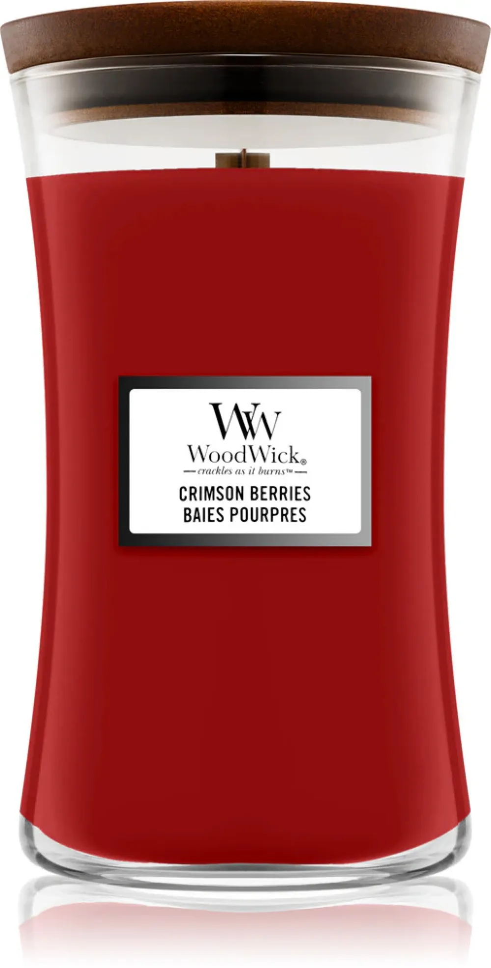 Crimson Berries geurkaars met houten lont 275 g