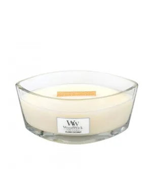 WoodWick Island Coconut geurkaars met houten lont 453,6 g