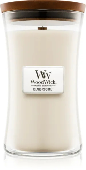 WoodWick Island Coconut geurkaars met houten lont 609,5 g