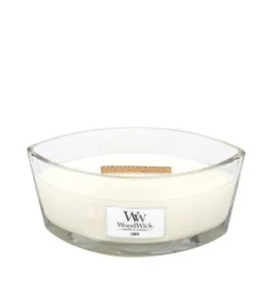 WoodWick Linen geurkaars met houten lont 453,6 g