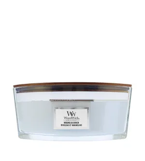 WoodWick Magnolia Birch geurkaars met houten lont 453,6 g