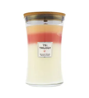 WoodWick Trilogy Blooming Orchard geurkaars met houten lont 609 g