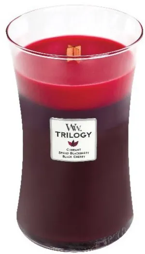 WoodWick Trilogy Sun Ripened Berries geurkaars met houten lont 609,5 g
