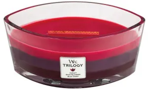 WoodWick Trilogy Sun Ripened Berries geurkaars met houten lont 453,6 g