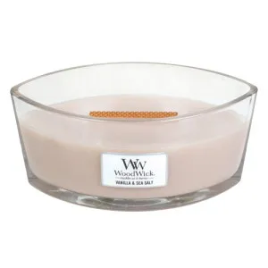 WoodWick Vanilla & Sea Salt geurkaars met houten lont 453,6 g