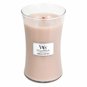 WoodWick Vanilla & Sea Salt geurkaars met houten lont 609,5 g