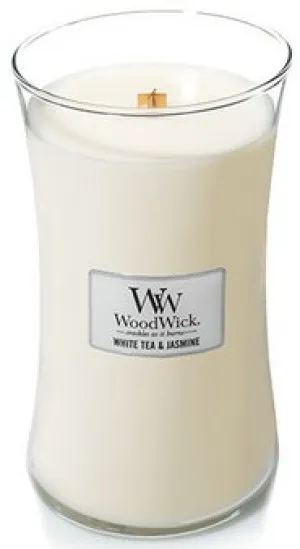 WoodWick White Tea & Jasmine geurkaars met houten lont 609,5 g