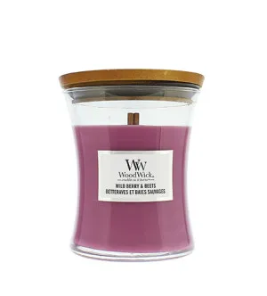 WoodWick Wild Berry & Beets geurkaars met houten lont voor mannen
