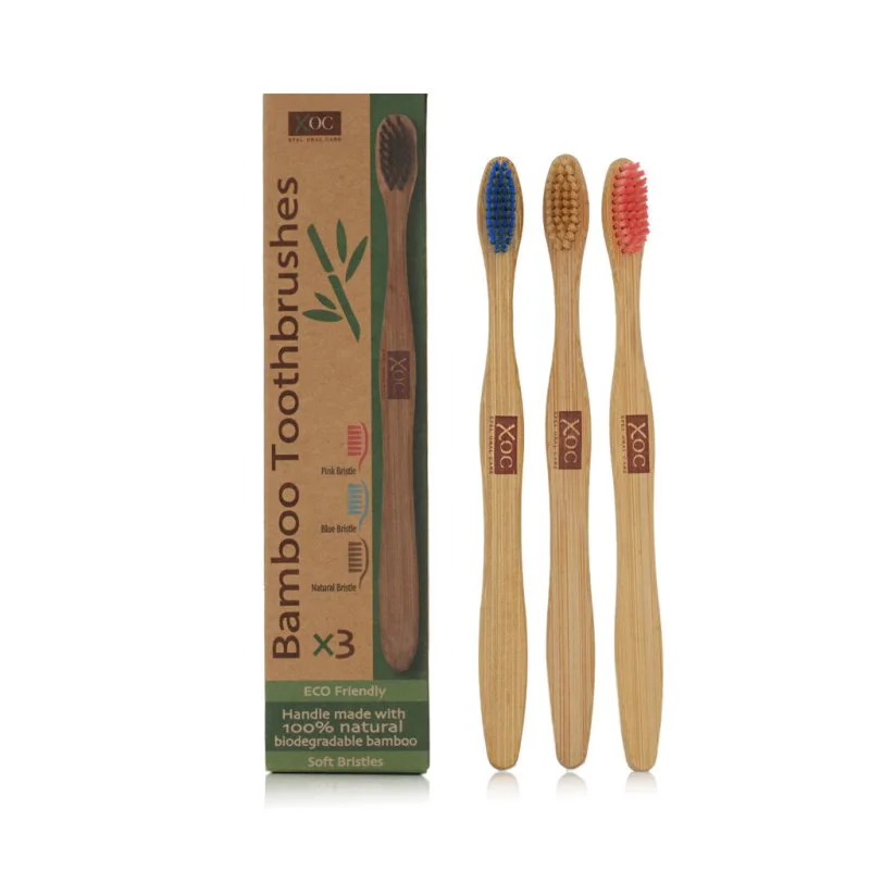 Oral Care bamboe tandenborstel zacht 3 stuks